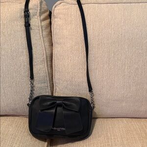 Karl Lagerfeld Black Crossbody Bag with Bow Accent